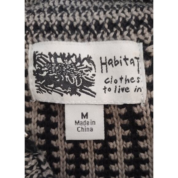 Habitat Long Bulky Knit Vest with High Button Collar, Blk/Taupe, Sz M - Picture 6 of 7